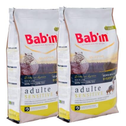 Croquettes françaises pour chien adulte, sensibilité digestive, problème de transit, maintien, entretien, premium, agneau, chondroïtine, glucosamine, soutien des articulations